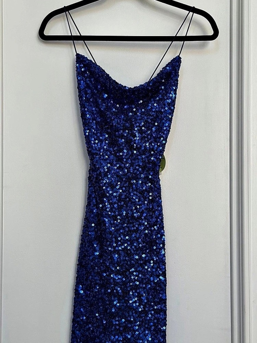 Windsor NWT XS Royal Blue Sequin Cowl Neck Bodycon Mini Dress